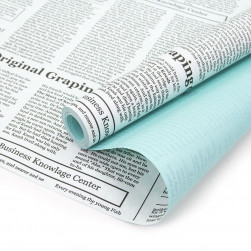 Упаковочная бумага, Крафт (0,7*10 м) Газета Экспресс (черный шрифт), Белый/Мятный, 2 ст, 1 шт.