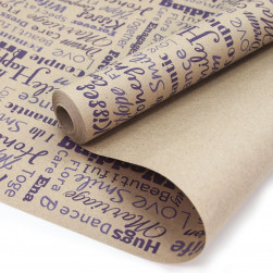 Упаковочная бумага, Крафт (0,7*9,14 м) Romantik, Фиолетовый, 1 шт.
