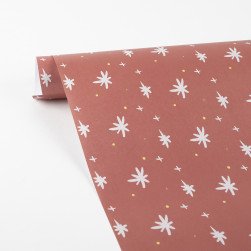Упаковочная бумага (0,7*1 м) Праздничные Искорки, Красный, 10 шт.