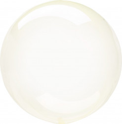 Шар (18''/46 см) Deco Bubble, Желтый, Кристалл, 1 шт.