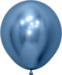 Шар (18''/46 см) Reflex, Зеркальный блеск, Синий (940), хром, 6 шт.