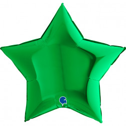 Шар (18''/46 см) Звезда, Зеленый, 1 шт.