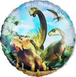 Шар (18''/46 см) Круг, Динозавры Юрского периода, 1 шт.