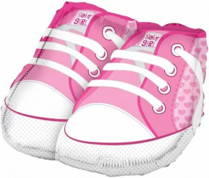Шар (20''/51 см) Фигура, Ботиночки для девочки, Розовый, 1 шт.