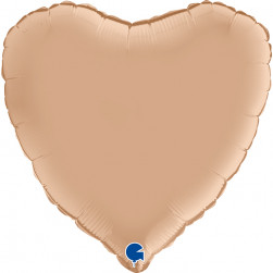 Шар (18''/46 см) Сердце, Белый песок, Сатин, 1 шт.