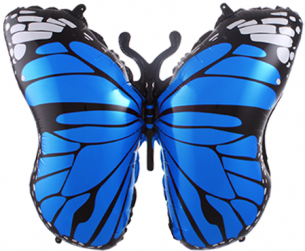 Шар (28''/71 см) Фигура, Бабочка Монарх, Синий, 1 шт.