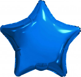 Шар (30''/76 см) Звезда, Синий, 1 шт. в упак.