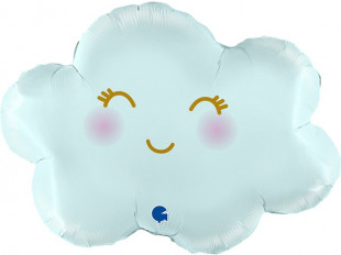 Шар (24''/61 см) Фигура, Маленькое облако, Голубой, Сатин, 1 шт.