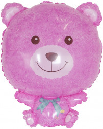 Шар (25''/64 см) Фигура, Плюшевый медвежонок, Розовый, 1 шт.