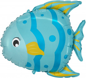 Шар (24''/61 см) Фигура, Маленькая рыбка, Голубой, 1 шт.