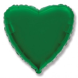 Шар (32''/81 см) Сердце, Зеленый, 1 шт.