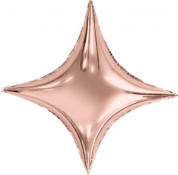Шар (29''/74 см) Звезда, 4х-конечная, Сириус, Розовое Золото, 1 шт. в уп.