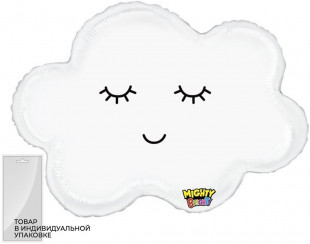 Шар (24''/61 см) Фигура, Воздушное облако, Белый, 1 шт. в уп.