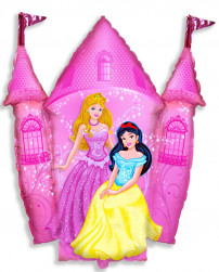 Шар (34''/86 см) Фигура, Замок принцессы, Розовый, 1 шт.