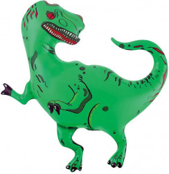 Шар (35''/89 см) Фигура, Динозавр Тираннозавр, Зеленый, 1 шт.