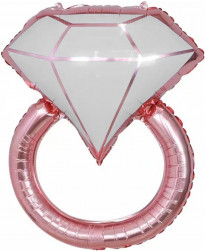 Шар (33''/84 см) Фигура, Кольцо с бриллиантом, Розовое Золото, 1 шт.