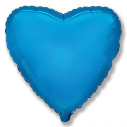 Шар (4''/10 см) Микро-сердце, Синий, 1 шт.
