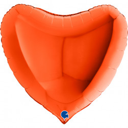 Шар (9''/23 см) Мини-сердце, Оранжевый, 1 шт.