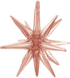 Шар 3D (23''/58 см) Звезда, Объемная, Розовое Золото, 1 шт.