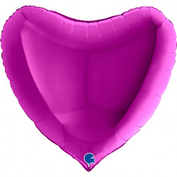 Шар (9''/23 см) Мини-сердце, Пурпурный, 1 шт.