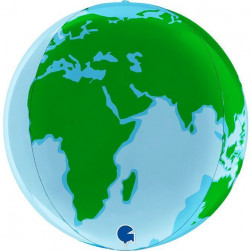 Шар 3D (18''/46 см) Сфера, Планета Земля, 1 шт.