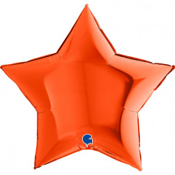 Шар (9''/23 см) Мини-звезда, Оранжевый, 1 шт.