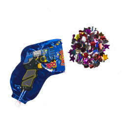 Шар с клапаном (8''/20 см) Мини-фигура, Пистолет с конфетти, Синий, 1 шт.