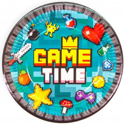 Тарелки (7''/18 см) Game Time, Пиксели, 6 шт.