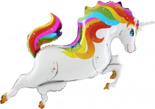 Шар (48''/122 см) Фигура, Радужный единорог, 1 шт.