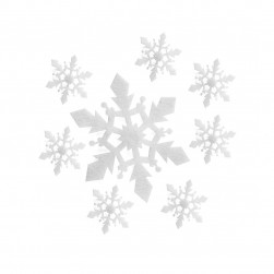 Декоративное украшение Снежинки Льдинки, 4 и 10 см, Белый, 11 шт.