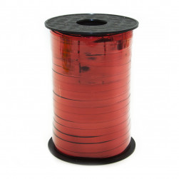 Лента (0,5 см*250 м) Красный, Металлик, 1 шт.