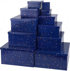 Набор коробок Звездная ночь, Темно-синий, 25*25*13 см, 11 шт.