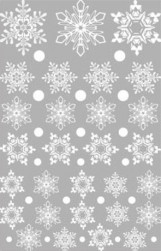 Наклейки Снежинки, 20*30 см, Белый, 1 лист.
