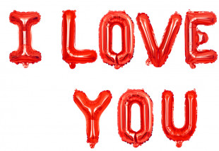 Набор шаров-букв (17''/43 см) Мини-Надпись "I Love You", Красный, 1 шт. в уп.
