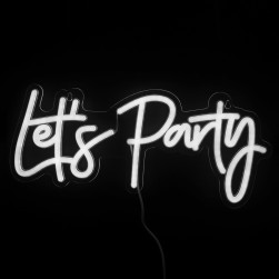 Световая надпись на подложке Let's Party, 18,5*43 см. Белый, 1 шт.