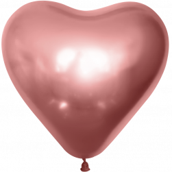 Сердце (12''/30 см) Розовое золото (526), хром, 25 шт.