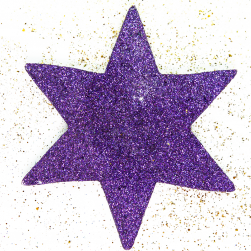 Фигура из пенопласта Звезда, 10 см, Фиолетовый, Металлик, с блестками, 1 шт.