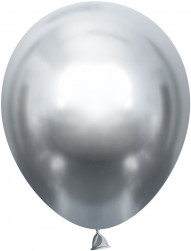 Шар (10''/25 см) Серебро, хром, 50 шт.
