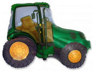 Шар (12''/30 см) Мини-фигура, Трактор, Зеленый, 1 шт.