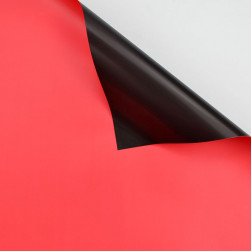 Упаковочная матовая пленка (0,58*10 м) Яркая, Красный/Черный, 2 ст, 1 шт.