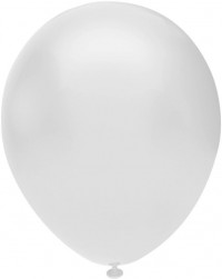 Шар (12''/30 см) Белый (901), металлик, 50 шт.
