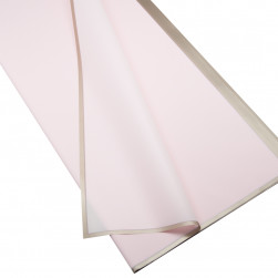 Упаковочная матовая пленка (0,6*0,6 м) Золотая кайма, Светло-розовый, 20 шт.