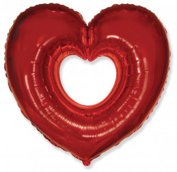 Шар (14''/36 см) Мини-сердце, Символ любви, Красный, 1 шт.