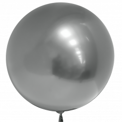 Шар (18''/46 см) Deco Bubble, Серебро, Хром, 10 шт.