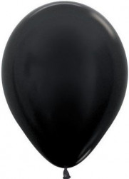 Шар (12''/30 см) Черный (580), металлик, 50 шт.