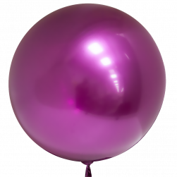 Шар (18''/46 см) Deco Bubble, Фуше, Хром, 1 шт.