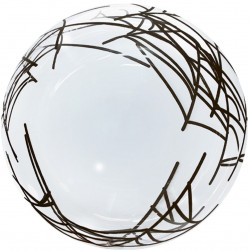 Шар (18''/46 см) Deco Bubble, Паутина, Прозрачный, Кристалл, 1 шт. в уп.