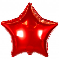 Шар (18''/46 см) Звезда, Красный, 1 шт.