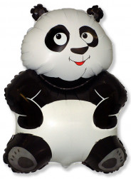 Шар (13''/33 см) Мини-фигура, Большая панда, Белый, 1 шт.