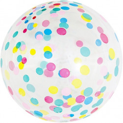 Шар (18''/46 см) Deco Bubble, Разноцветное конфетти, Прозрачный, Кристалл, 1 шт.